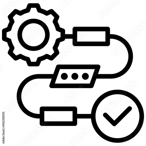 Value Stream Mapping  Outline Icon