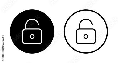 Unlock icon logo design. Unlock sign and symbol. unlocked padlock icon