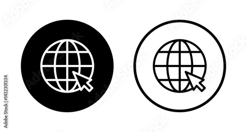Web icon logo design. go to web sign and symbol. web click icon. Global search icon