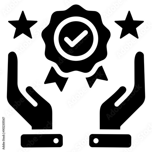 Service Quality Solid Black Icon