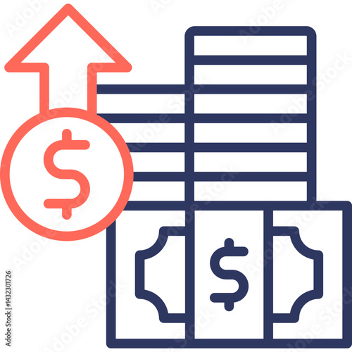 Increase Revenue line color icon