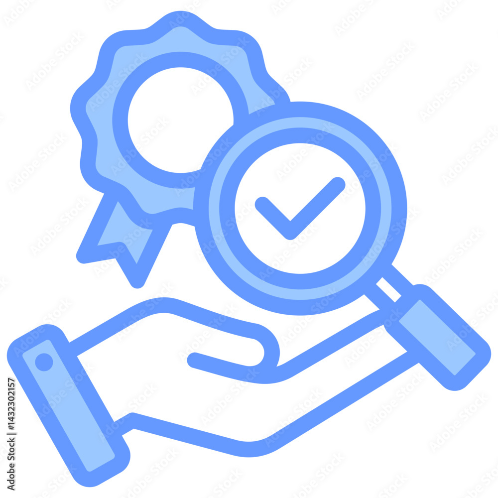 Quality Tracking Lineal Blue Icon Quality Tracking Lineal Blue Icon