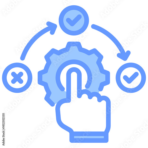 Corrective Action Lineal Blue Icon