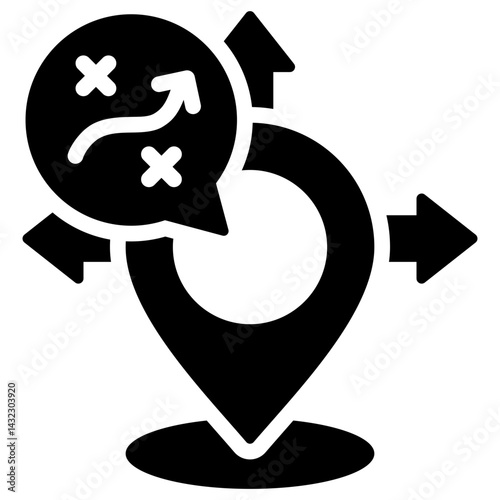 Expansion Strategy Solid Black Icon