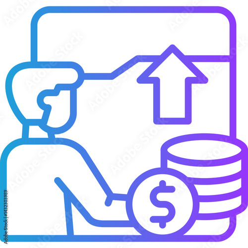 Profit line gradient icon