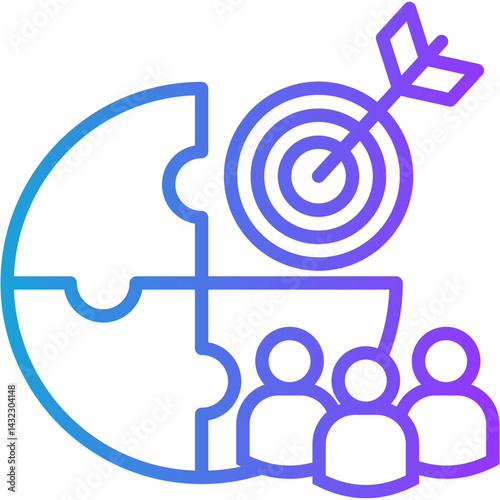 Target Marketing line gradient icon