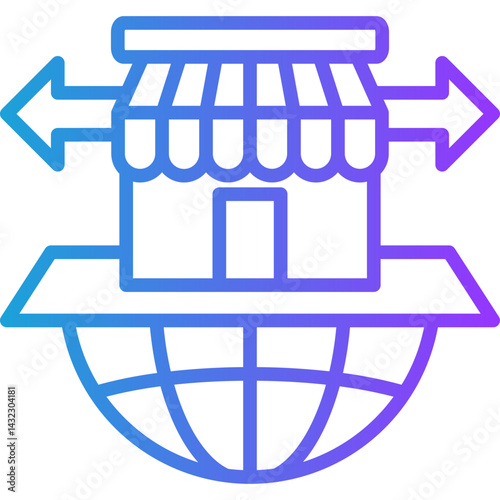 Business Expansion line gradient icon