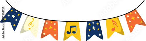Music Bunting Flags Party Illustration