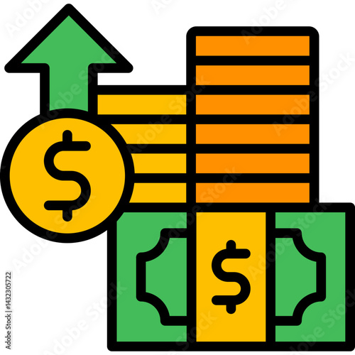 Increase Revenue lineal color icon