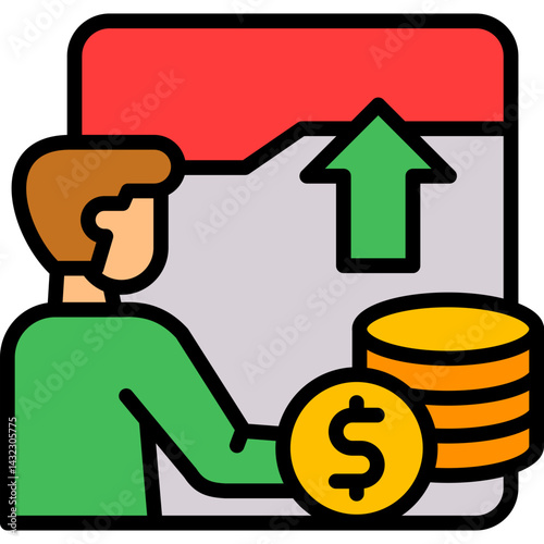 Profit lineal color icon