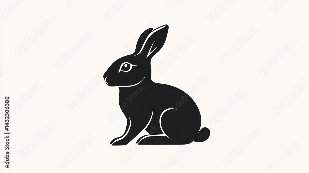 Obraz premium Silhouetted rabbit illustration