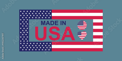 Made in the USA label with American flag design.