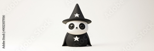 Cute panda wearing a wizard hat and cape.