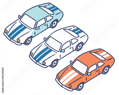 Sleek Car Illustration: Modern Vehicle Design, Automotive Vector