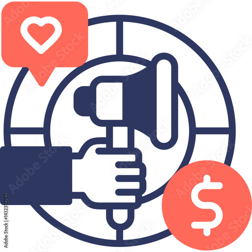 Marketing mixed color icon