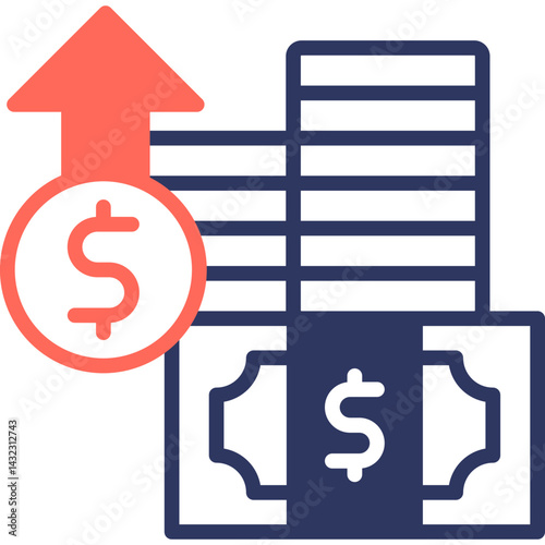 Increase Revenue mixed color icon