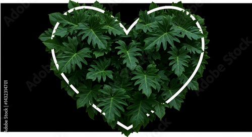 pattern tropical foliage creating naturalistic border arrangement featuring heart shaped dark green colored leaves from specific plant species dense foliage dark pale colored framed