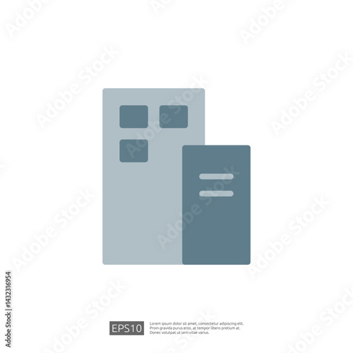 Icon Representing Home Renovation and Interior Design Concepts with Modern Building Structure Elements in a Minimalist Style