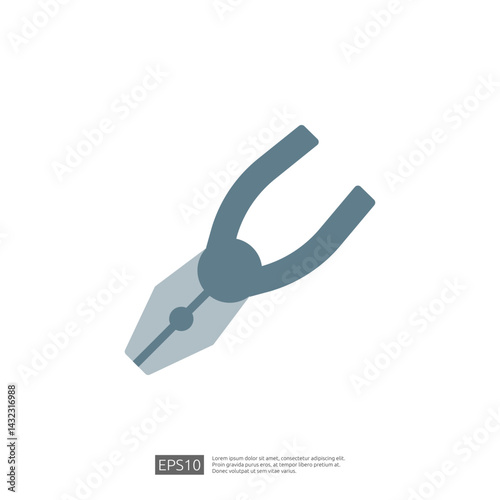 Icon of Pliers Tool Used for Home Renovation and Construction Projects in Interior Design and Repair Activities