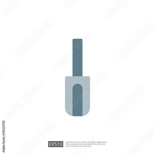 Icon of a Shovel Tool for Home Renovation and Gardening Projects Displaying Efficient Construction and Landscaping Equipment