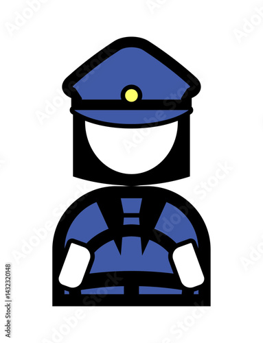 運転手のシンプルなカラーイラストアイコン