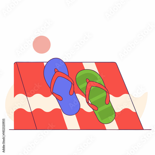 Summer Relaxation Beachside Flip-Flops Fun Bright Colors Playful Vibe