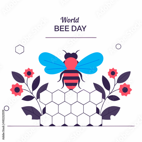 Global Campaign for World Bee Day Vibrant Digital Illustrations for Nature Conservation