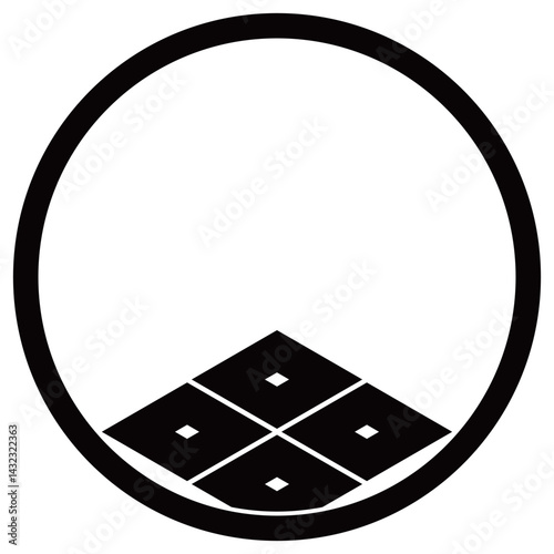 家紋です。糸輪に覗き四つ目菱といいます。