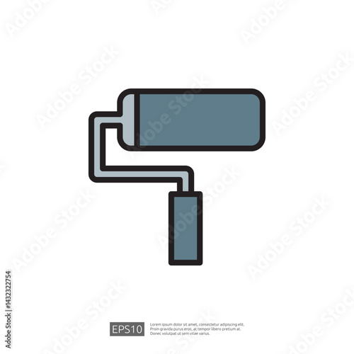 Icon of Paint Roller Used in Home Renovation and Interior Redecoration Projects