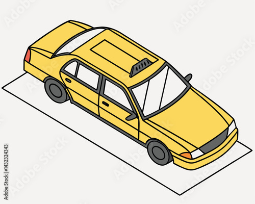 Yellow Car Illustration: Sedan Vector Design, Automotive Art