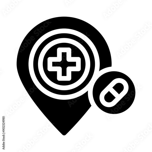 nearby pharmacy glyph icon