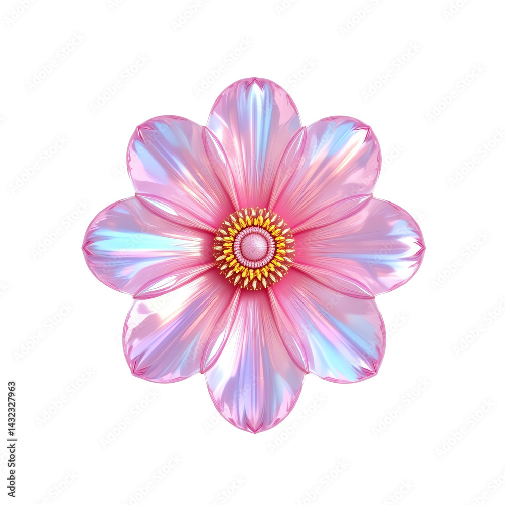 Fototapeta premium Colorful flower design, white isolated background