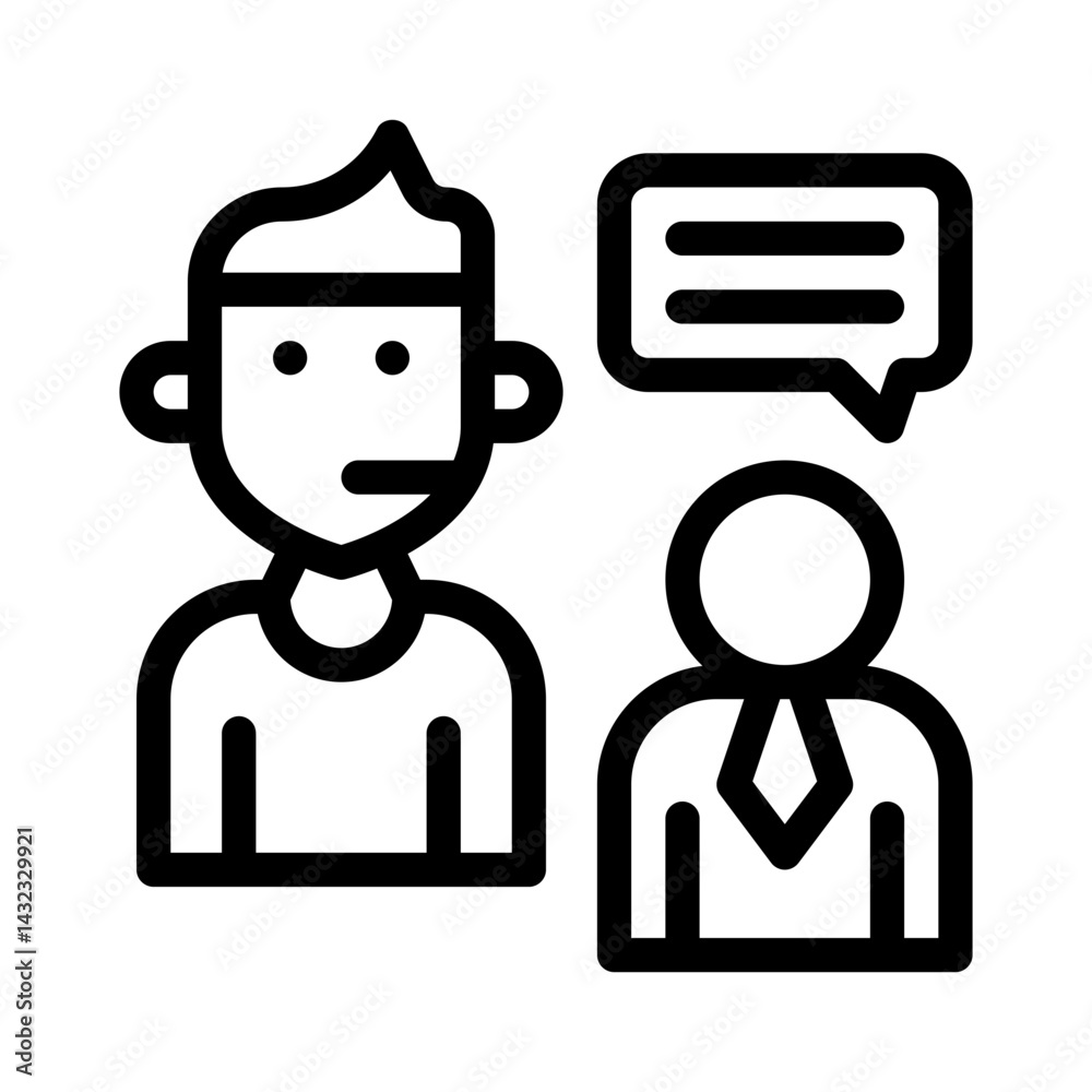 Obraz premium team support line icon