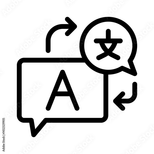 multi language support line icon