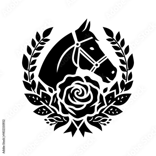 Horse racing event derby Logo with transparent background