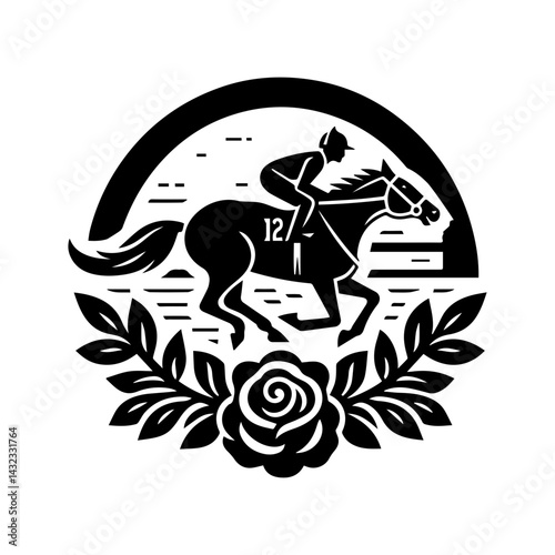 Horse racing event derby Logo with transparent background