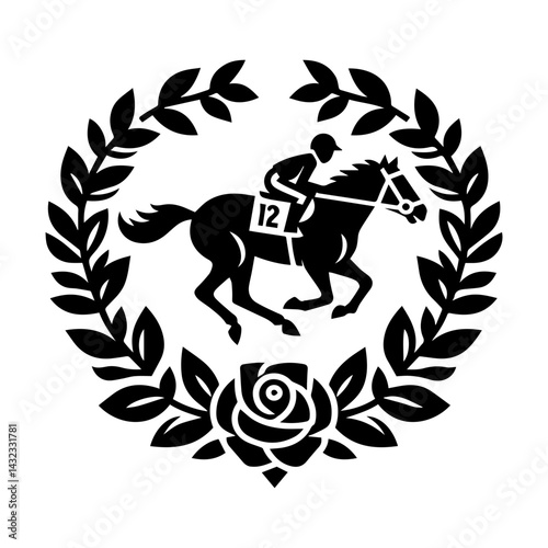 Horse racing event derby Logo with transparent background