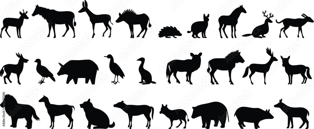 vector silhouettes of animals vector silhouettes of animals