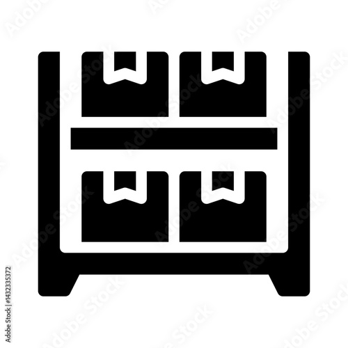 warehouse shelf glyph icon