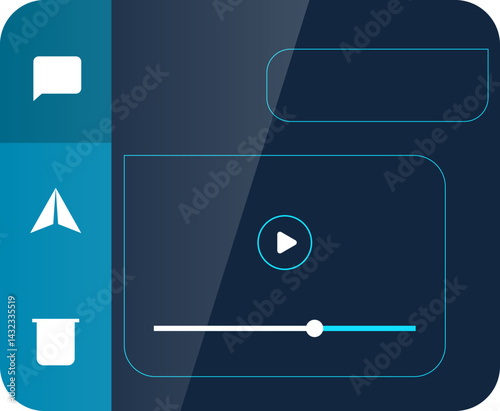 Modern Messaging App UI with Sidebar Menu