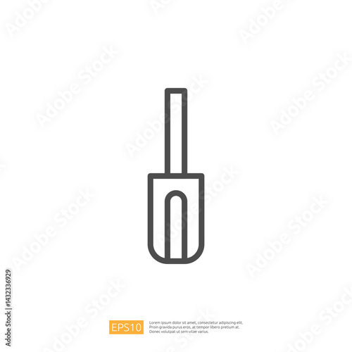Minimalist Shovel Icon for Home Renovation Projects and Landscaping Tasks in Modern Design
