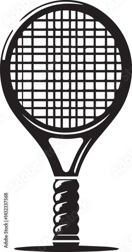 tennis racket logo silhouette vector, Tennis racket ball icon vector simple pictogram clipart