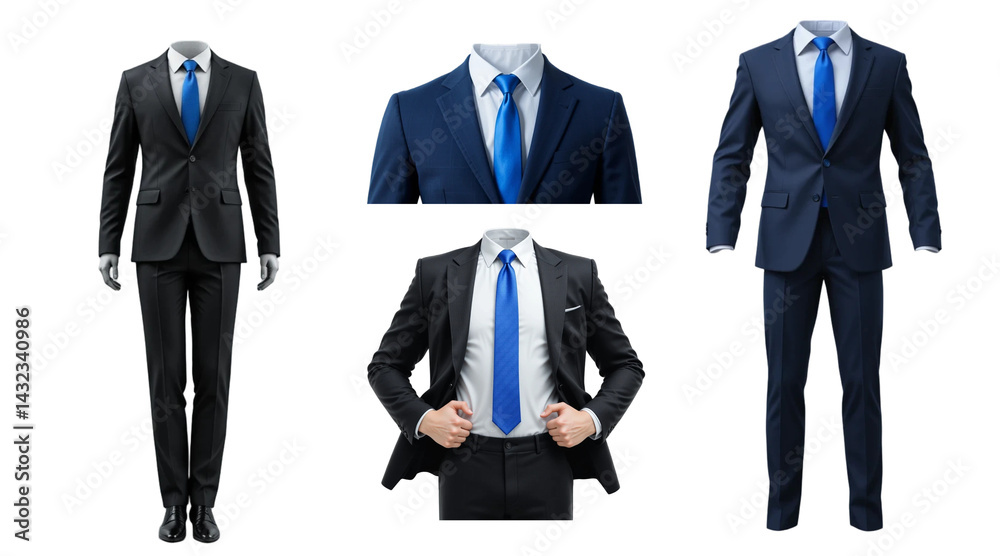 set of suit bussinessman clothes on transparan background set of suit bussinessman clothes on transparan background