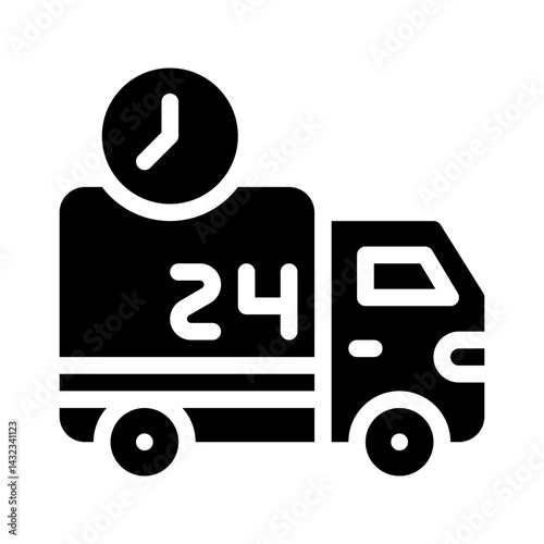 24h service glyph icon