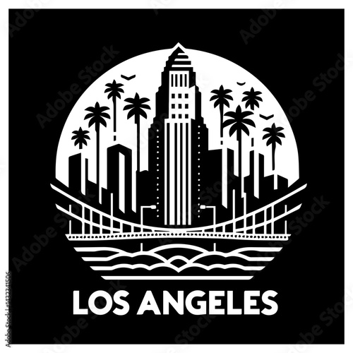 Wallpaper Mural Los Angeles city landscape icon with transparent background Torontodigital.ca