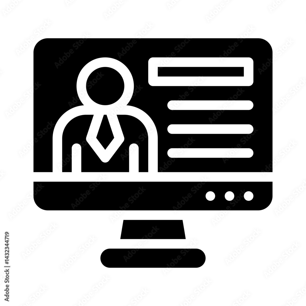 online tutor glyph icon online tutor glyph icon