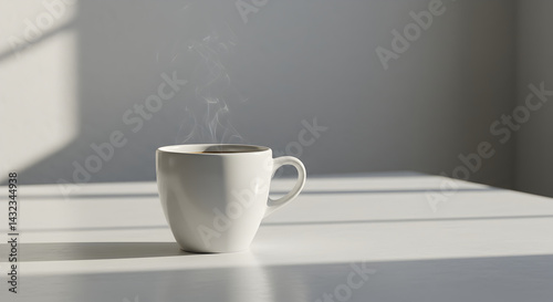 Wallpaper Mural Morning Still Life Steaming Cup Of Coffee In Bright Sunlight Torontodigital.ca