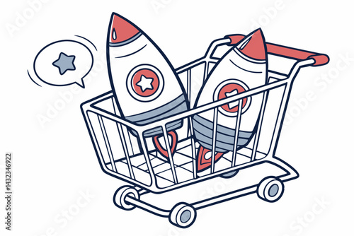 Shopping Cart with Rocket Boosters Design