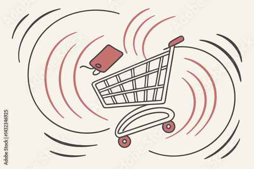 Shopping Cart with Soft Line Surrounds