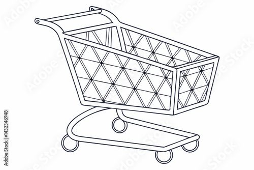 Wireframe Shopping Cart Made with Lines